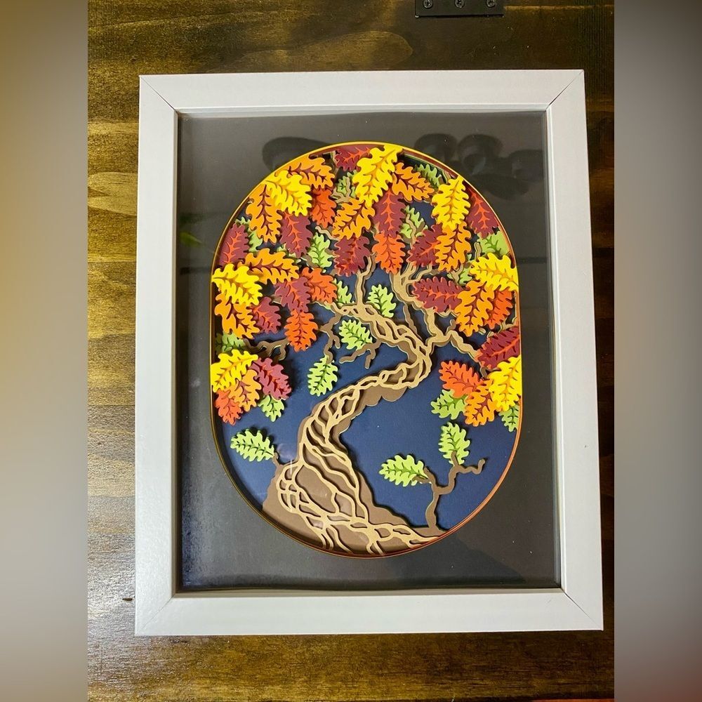 3D Oak Tree Fall Autumn Shadowbox - Picture 5 of 8